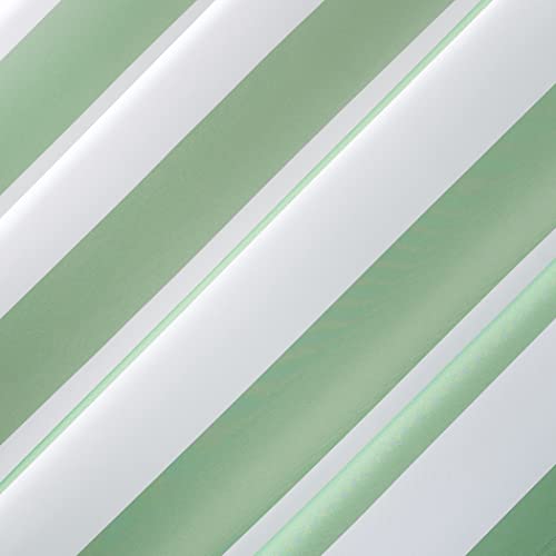 Sun Zero Valencia 2-Pack Cabana Stripe Indoor/Outdoor UV Protectant Energy Efficient Grommet Curtain Panel Pair, Spa Green, 54" x 84"