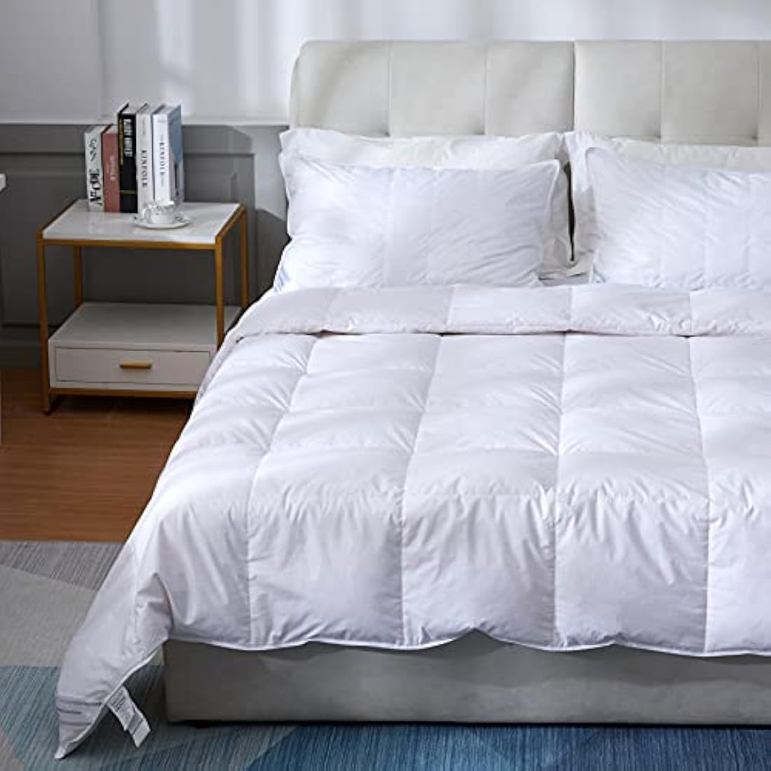 Threads For Bed 4.5 tog Down & Feather Duvet, Super King Duvet, Ideal Comfort For Spring & Summer Months, 100% Cotton Down Proof Fabric, Premium Box-Stitch Design, Breathable & Machine Washable