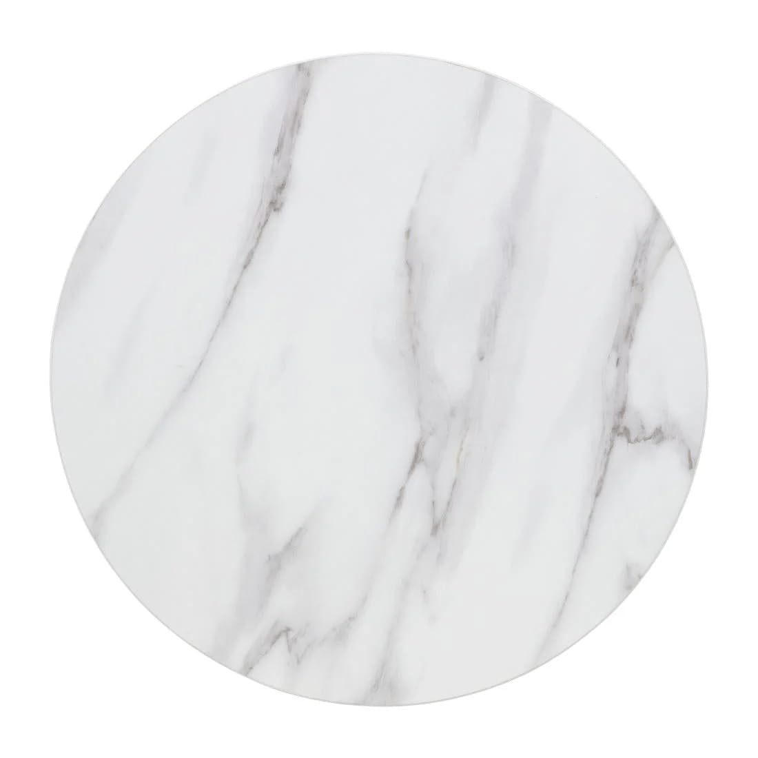 Bolero Pre-drilled Round Table Top, Wood, Marble Effect, 600mm