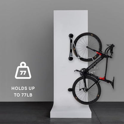 Steadyrack Bike Rack - Classic Vertical Wall Mount for Garage, Easy Lift Indoor Bike Storage Solution for Home, Bicycle Hangers for Garage Can Hold up to 77 lbs