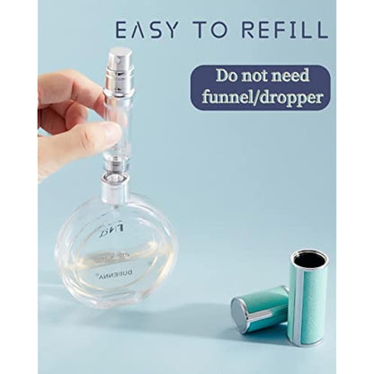 SUBORAWOS 5ML Perfume Atomiser,Refillable Perfume Spray Bottles,Mini Cologne Dispenser,Empty Fragrance Spray Bottle for Travel (YB-Brown)