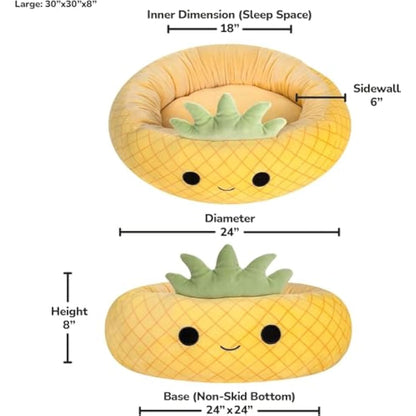 Squishmallows Original 30-Inch Maui Pineapple Pet Bed - Large Ultrasoft Official Plush Pet Bed
