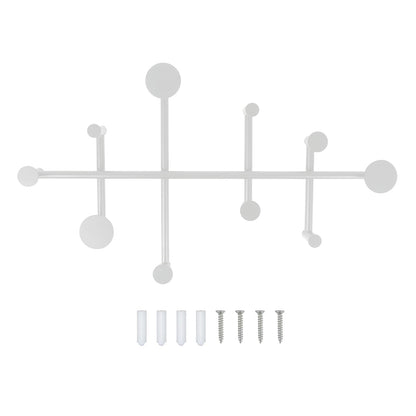 XLSBZ Coat Rack Shelf Wall Mounted,Modern Metal Coat Rack with 10 Hooks,Coat Hanger Wall Hooks for Clothe, Shats, Scarves White