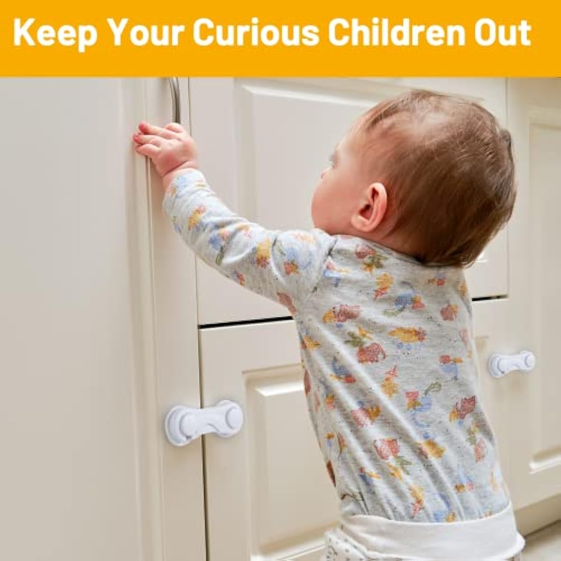 TRILINK Cupboard Locks for Children 10 Pack, Baby Proof Child Safety Cupboard Locks, Child Locks for Cabinets Drawer Door, Fridge Locks for Kids, Strong Adhesive Baby Locks for Kitchen Furniture