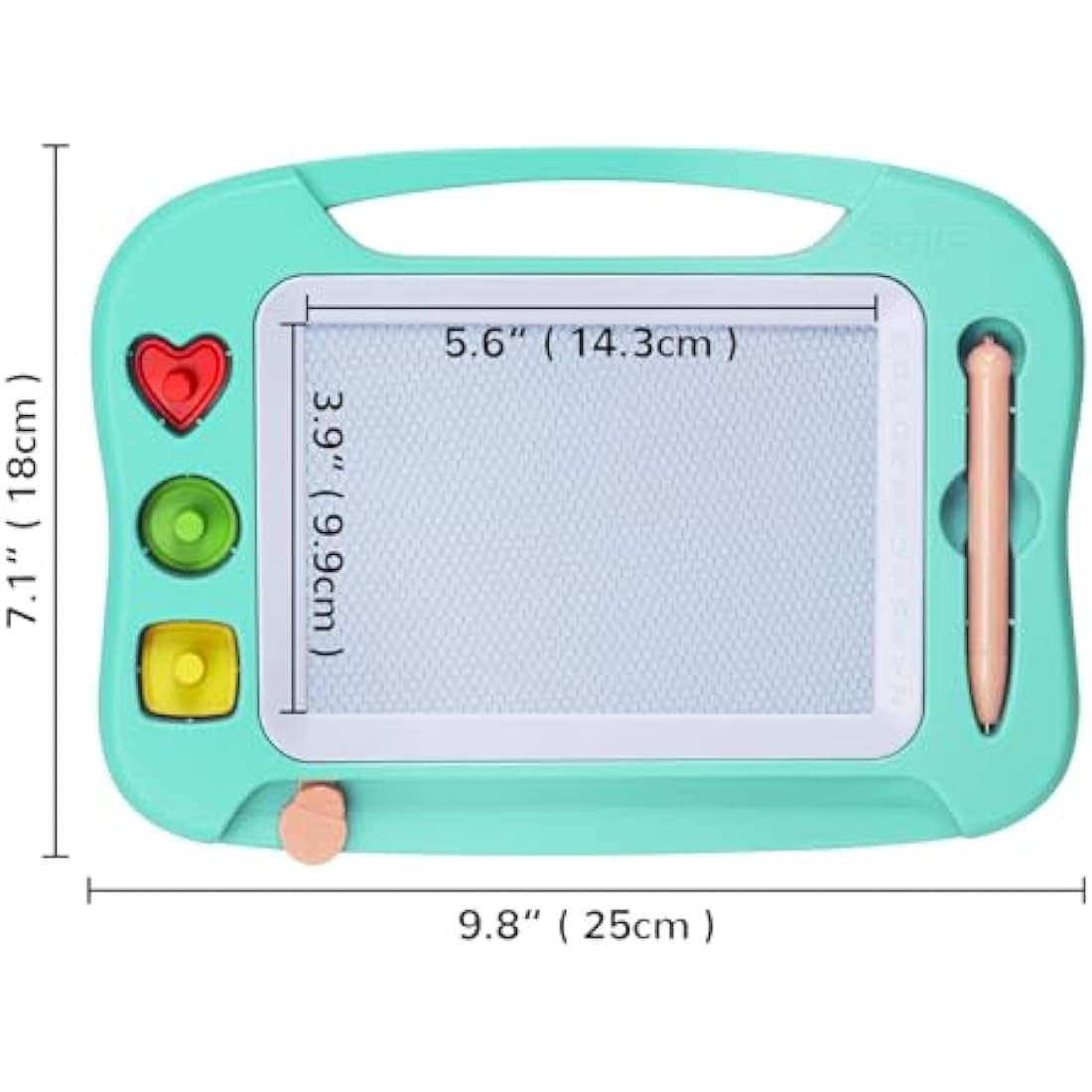 SGILE Magnetic Drawing Board for Kids, Colorful Erasable Doodle Board with Magnet Pen, Painting Sketch Pad with Three Stamps, Travel Toy, Birthday Gift, Educational Learning Toy for Toddlers, Green