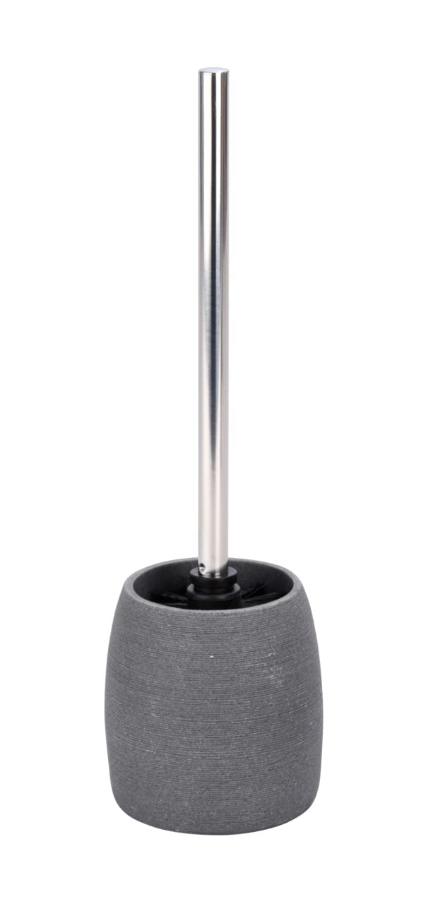 WENKO Goa Toilet Brush Set, Polyresin, Grey, 11.8 x 11.8 x 38.5 cm
