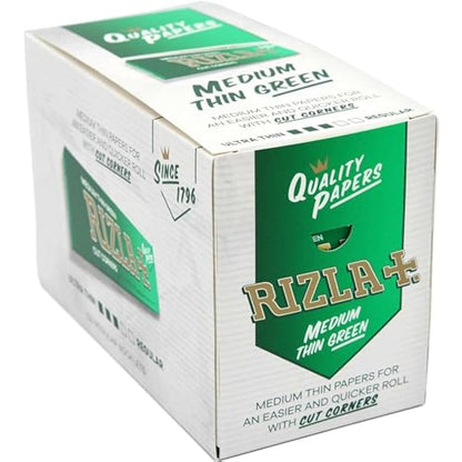 Rizla Green Cigarette Papers, 100Pks/Box, Medium Weight Paper by Tobacco Heaven