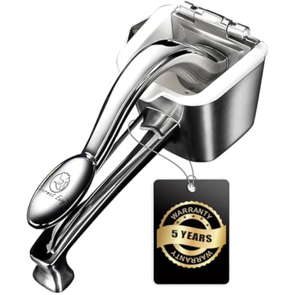 Stainless Steel Lemon Squeezer, Heavy-Duty Orange Juicer, Durable Hand Press Citrus Juicer, Portable Lime Squeezer, Rust-Free, Easy to Clean, Ideal for Kitchen & Bar, 5-Year Warranty
