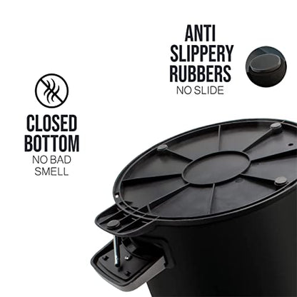Kazai. 3L Designer Bathroom Bin | Superior Bamboo | Soft Closing | Anti-Finger | Black