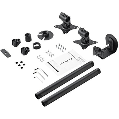 StarTech.com Vertical Desk Mount Dual Monitor Arm - For Monitors 13” to 27” - Adjustable - Desk Clamp / Grommet-Hole Mount - Dual VESA Monitors - Black (ARMDUALV)