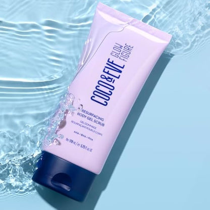 Coco & Eve Resurfacing Body Gel Scrub - Exfoliating Scrub with AHA, BHA for Smoothing, Brightening and Pre-Tan Prep. Improves Dry, Textured Skin, Uneven Tone. Suitable for Sensitive Skin. (170 ml)