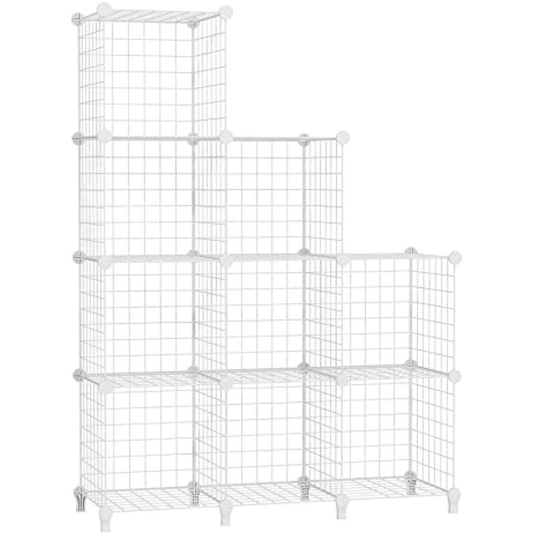 AWTATOS Cube Storage Unit, 9 Cube Wire Storage Shelves, Multifunctional DIY bookcases and Shelving Units Perfect for Office/Livingroom/kitchen/Bathroom, White USCIH09WE