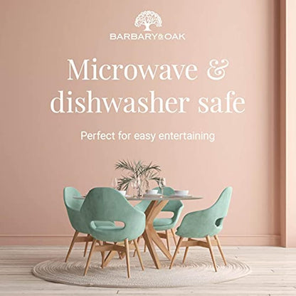 Barbary & Oak BO867007GRY Avena 16 Piece Dinnerware Set, Stoneware, Fossil Grey