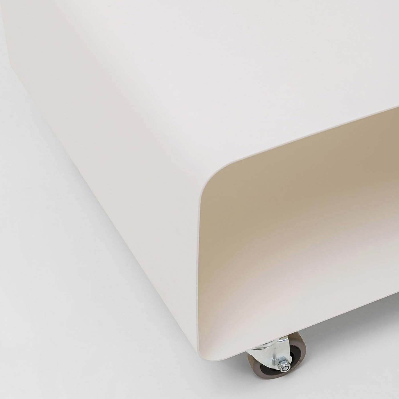 Kare Design Lowboard Lounge M, Creme, Metal, Modern, Rollable Shelf Storage, Space-Saving Furniture, Room Decor, Home Decor for Living Room, Bedroom