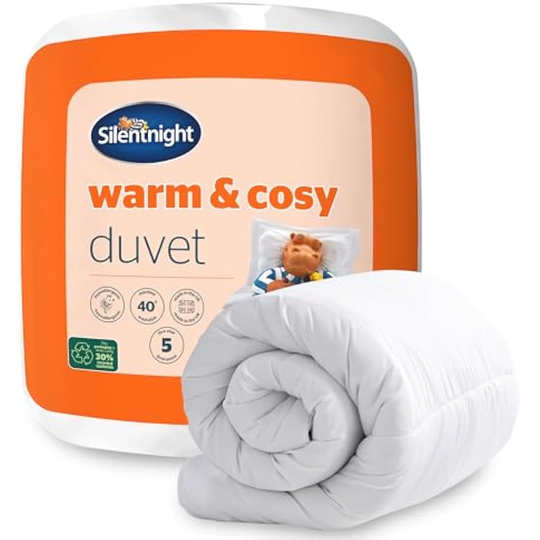 Silentnight Warm & Cosy Double 15 Tog Winter Duvet – Extra Warm Thick Heavyweight Cosy Winter Quilt Duvet Ideal for Cold Nights – Hypoallergenic and Machine Washable - Double - 200x200cm
