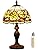 MIAOKE Stained Table Lamp Stained Glass Table Light, Handmade Desk Bedside Table Night Lamp, Antique Art Craft Gifts Lover Kid Living Room Bedroom Study Bookcase Desk Ligh