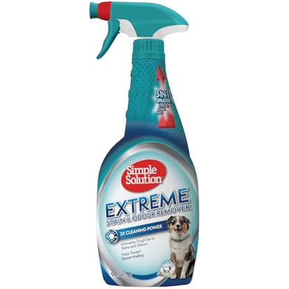 Simple Solution Extreme Pet Stain and Odour Remover, Enzymatic Cleaner with 3X Pro-Bacteria Cleaning Power - 945ml