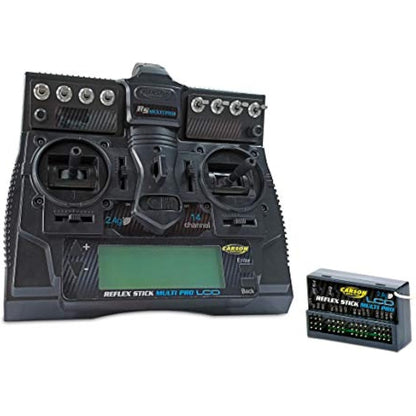 Carson 500501004 FS Reflex Stick Multi PRO LCD 2.4 GHz - 14 Channel Remote Control System with Receiver for Model Building Vehicles such as RC Cars and Ships