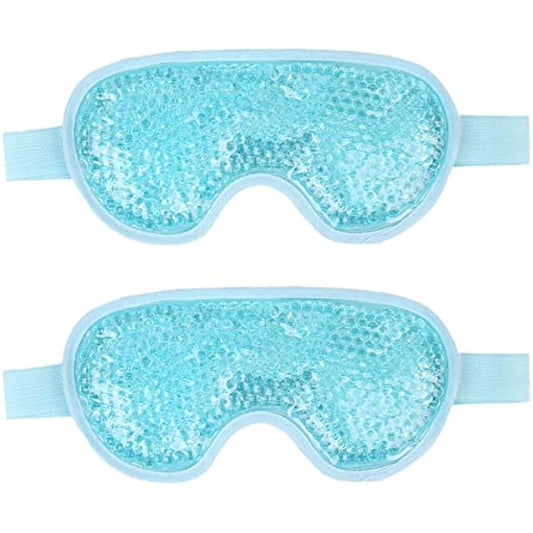 NEWGO Cooling Eye Mask for Puffy Eyes, Reusable Hot Cold Therapy Gel Cold Eye Mask for Migraine, Headache, Dark Circles, Dry Swollen Eyes, Sinus Pain-Light Blue-2Pack