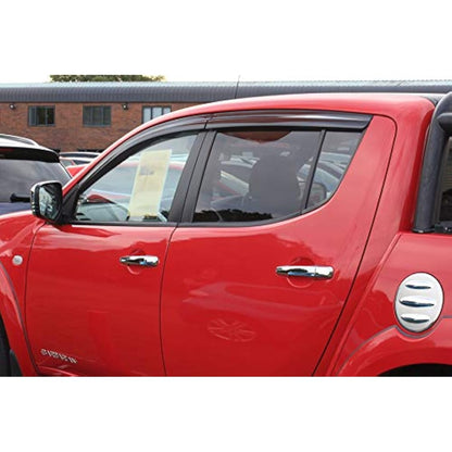 AUTO CLOVER Wind Deflectors Set for Mitsubishi L200 2006-2015 Double Cab (4 pieces)