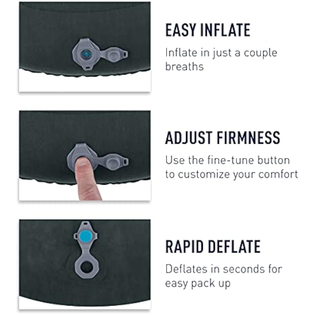 Sea to Summit - Aeros Ultralight Pillow L - Lightest Curved Inflatable Travel Pillow - Stretch-Knit 20D Polyester - Lock System - For Ultralight Backpacking - 44 x 32 x 14cm - Aqua Blue - 70g