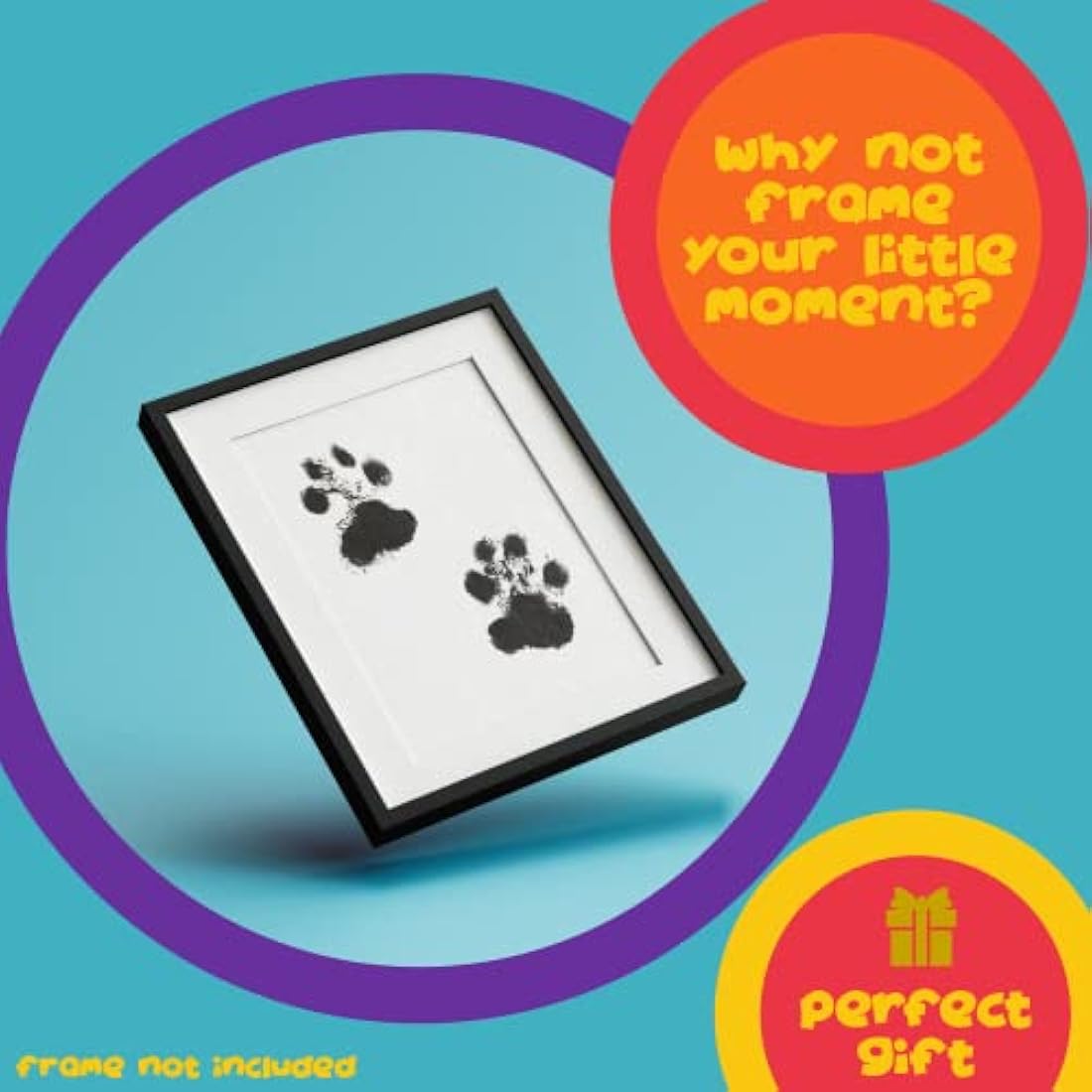 Cat and Dog Paw Print Kit - Pet Safe Ink Pad with Drawstring Bag - Black inkpad prints for cats and dogs puppy or kitten