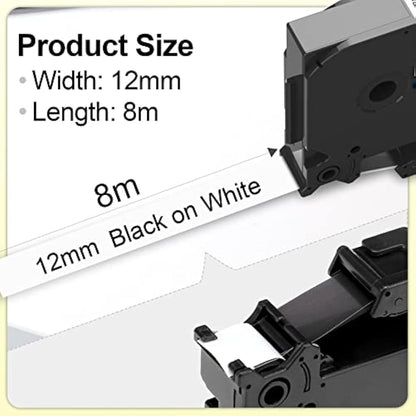4X Upwinning TZE-231 Label Printer Tape 12mm Compatible with Brother Label Tape 12mm P-Touch Tze 12 mm TZe231 AZe-231 TZ231 Laminated White for Brother P Touch H101C H110 H107 H108 H100LB D210 1000