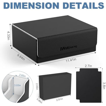 Mlikero Card Deck Case for Trading Cards 1800+, Leather Magnetic Closure Commander Storage Box Magic Card Protectors Fit for YuGiOh, MTG and Sport Cards