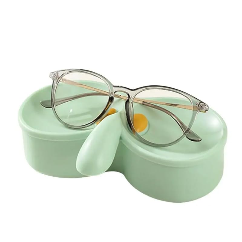 ARFUKA Glasses Holder Stand with Double-Layer Tray Fun Decor Organizer for Eyeglasses, Sunglasses & Jewelry - Nightstand/Desktop Storage Green