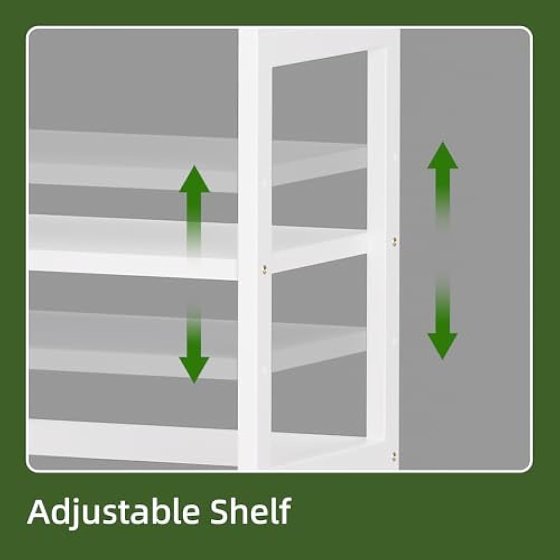 vovala 5-Tier Bookshelf, Industrial Bookcase with Bamboo Frame, Modern Display Standing Shelf Unit, Tall Wood Storage Organizer for Living Room, Home Office, White