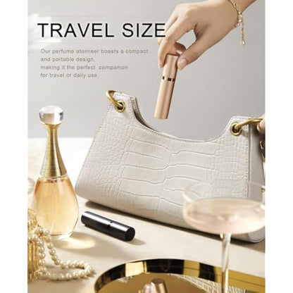 BRARIOS Perfume Atomiser Refillable, Travel Size Portable Atomiser Spray,Mini Empty Perfume Bottle,Leak Proof Cologne Dispenser for Women and Men,5ml(Y-Gold)
