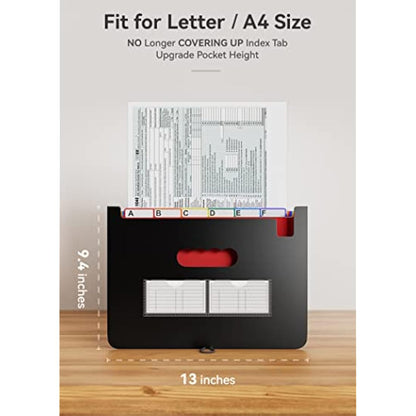 ABC life Expanding File Folders, A4 Accordion Document Organiser Folder Portable Rainbow File Organiser Filing Boxes High Capacity Storage Bag for School/Home/Office