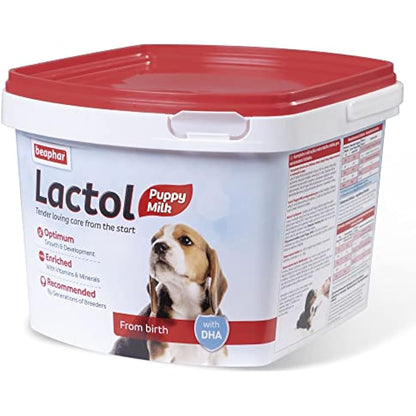 Beaphar | Lactol Puppy Milk Replacer | Complete Nutritious Feed for Newborn, Weaning & Hand Rearing Puppies | Includes DHA | Enriched with Vitamins & Minerals | 1kg (Packing May Vary)