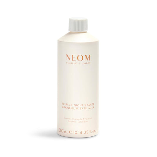 NEOM Perfect Night's Sleep Magnesium Bath Milk, 300ml I 100% Natural Lavender, Chamomile and Patchouli I Relieve Sore, Tired Muscles I Milky Texture I