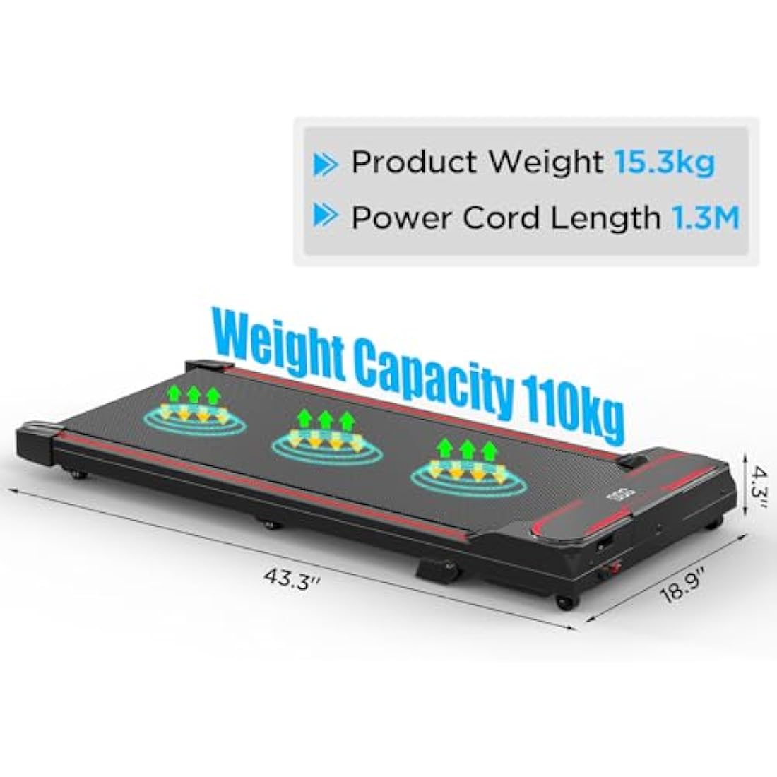 Walking Pad with 5% Incline, 3 In 1 Under Desk Treadmill for Home and Office, Portable Treadmill with LED Display, Remote Control,Installation Free