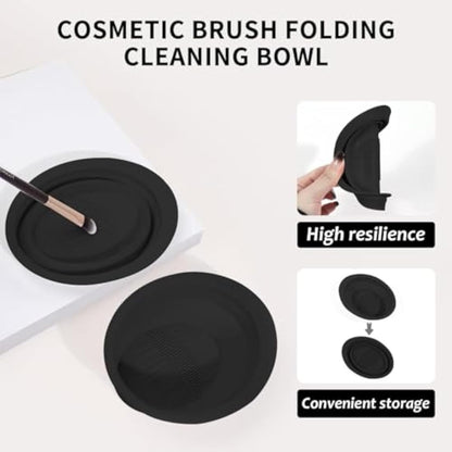 MAANGE Makeup Brush Set 49 Pcs Makeup Tool Set Premium Synthetic Foundation Powder Concealers Eye shadows Blush Makeup Brushes (Silver, 49 Piece Set)