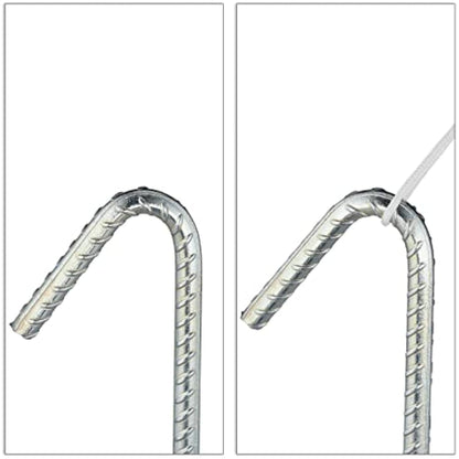 Relaxdays XL Set Of 10 Ground Anchors, Extremely Solid Ground Anchors, Tent Accessory; 39 cm, Galvanized Steel, Silver