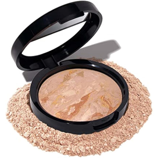 LAURA GELLER NEW YORK Award-Winning Baked Balance-n-Brighten Color Correcting Powder Foundation - Fair - Buildable Light to Medium Coverage - Demi-Matte Natural Finish
