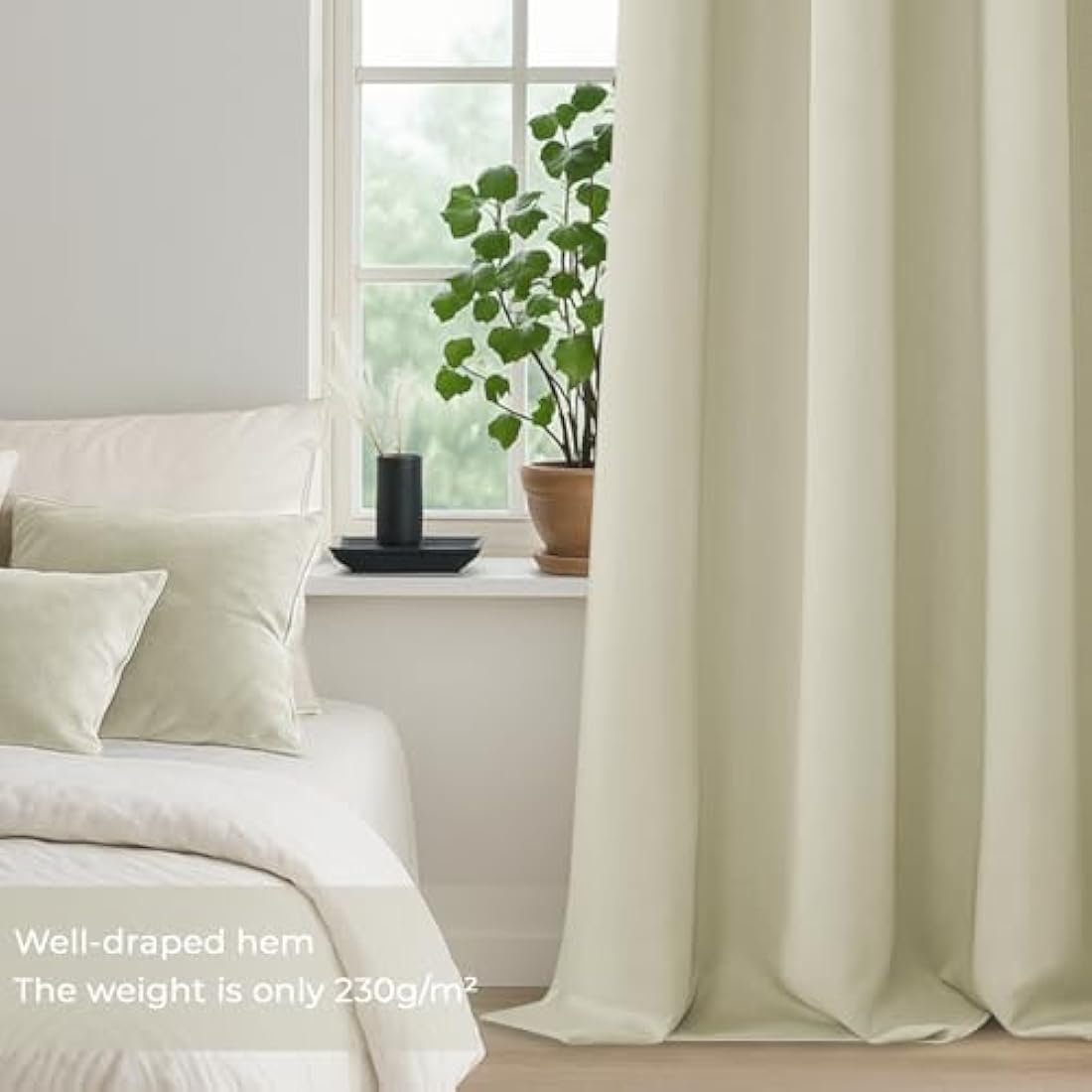 MRTREES Blackout Curtains Bedroom 90 Drop 2 Panels Biscotti Beige Eyelet Thermal Curtain for Living Room Soft Texture Window Treatments for Kids 46x90 Inch 117x228 CM