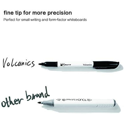 Volcanics Black Whiteboard Pens Dry Erase Marker with Low Odour Fine Tip Pack of 30