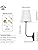GLADFRESIT Modern Wall Light Set of 2 White Fabric Shade Wall Sconce Hardwired Indoor Wall Lamp for Living Room Dining Room Bedside Reading
