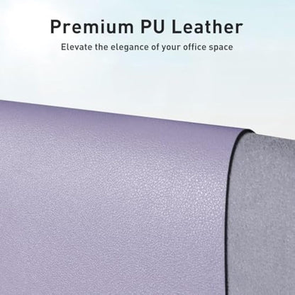 Leather Desk Pad Protector,Mouse Pad,Office Desk Mat, Non-Slip PU Leather Desk Blotter,Laptop Desk Pad,Waterproof Desk Writing Pad for Office and Home (60cmX35cm, Lavender)
