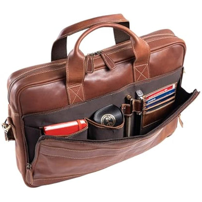 KomalC 16 Inch Leather briefcases Laptop Messenger Bags for Men and Women Best Office Satchel Bag
