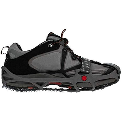 YAKTRAX RUN Ice & Snow Grips For Running Shoes, 3mm Carbide-Steel Spikes & 1.4mm Stainless-Steel Coils, Provides Traction In Ice & Snow, Grey