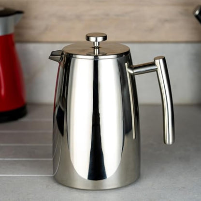 Café Stal HFD-16 Belmont 16 Cup Double Walled Cafetiere Coffee Maker, Mirror Finish, 2 Litre