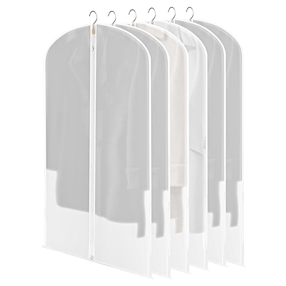 HOTUT 6 PCS Transparent Dustproof Suit Covers Set,60×100CM Garment Bags