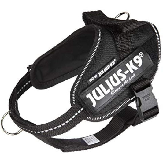 Julius-K9 IDC Powerharness, Dog Harness with Front Control Y-Belt, Black, Size: XS/Mini-Mini