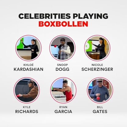 Boxbollen Original with App, Used by Celebrities - MMA Gear Boxing Ball - Boxing Reflex Ball with Adjustable Strap - Interactive Boxball App Integration - 1 Pack