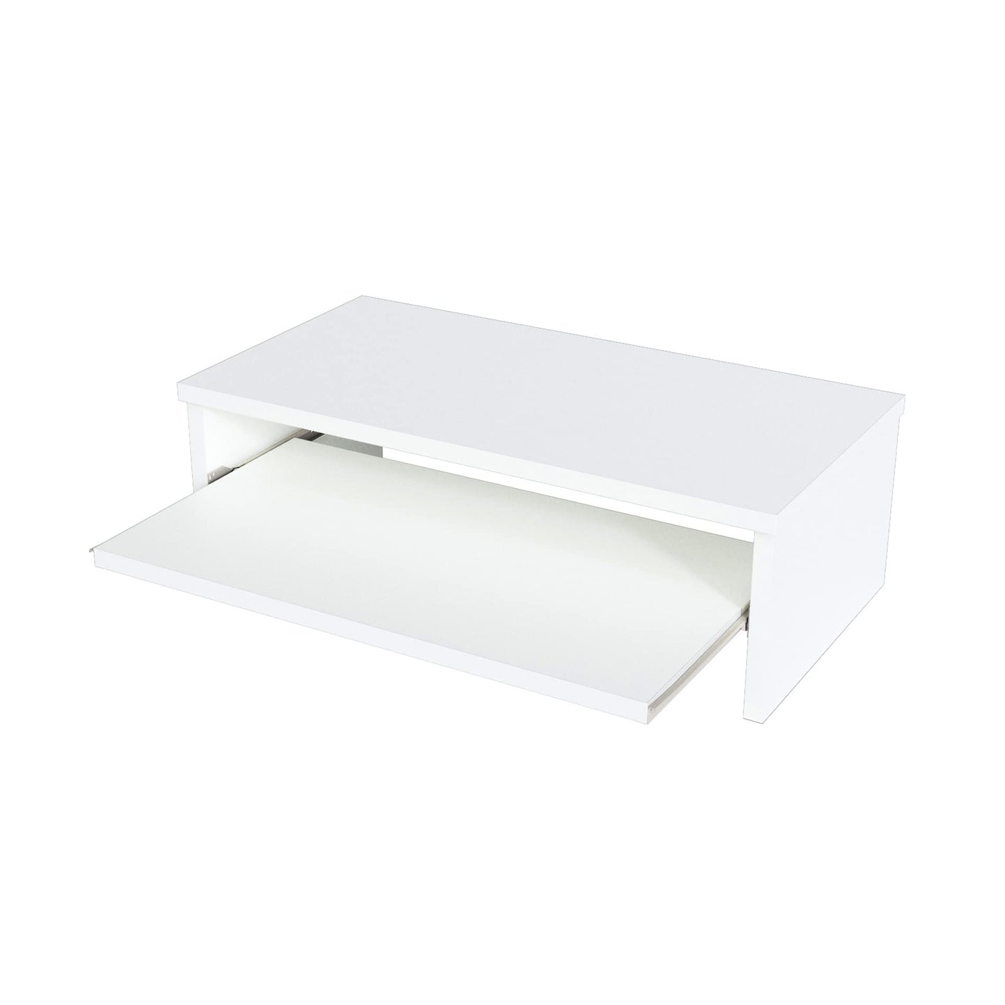 Henor Stand Monitor Riser Wooden Screen with Removable Tray 62 x 32 x 18 cm. Supports 50 kg. White.