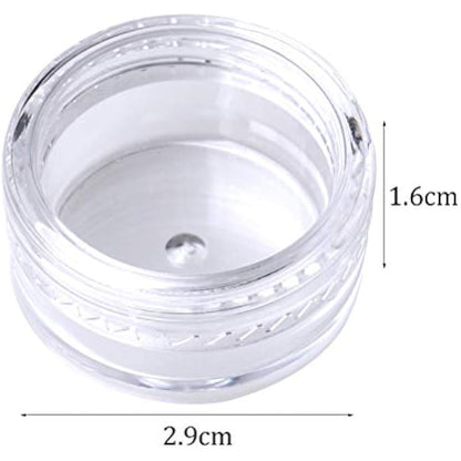 kuou 50 Pcs Empty Plastic Cosmetic Jars, 5ml Sample Containers Pots Bottles with Clear Lids